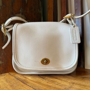 Vintage 1997 Coach Small Legacy Flap Bone Leather Crossbody